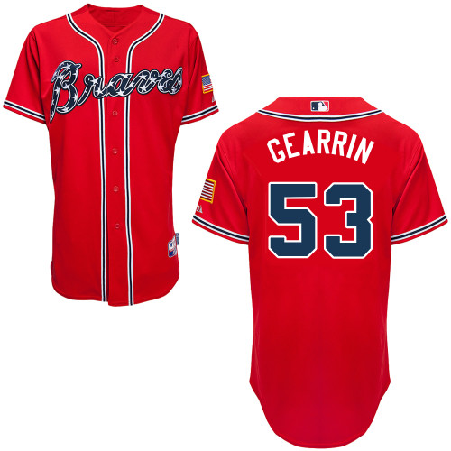 Cory Gearrin #53 Youth Baseball Jersey-Atlanta Braves Authentic 2014 Red MLB Jersey